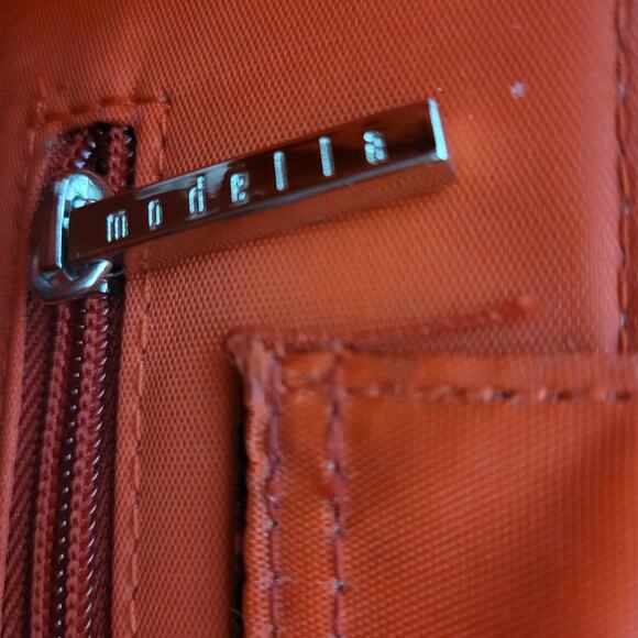 Modella Womens Handbag 11.5" x 8 Red Asian Motif Sequined Double Strap - Picture 14 of 15